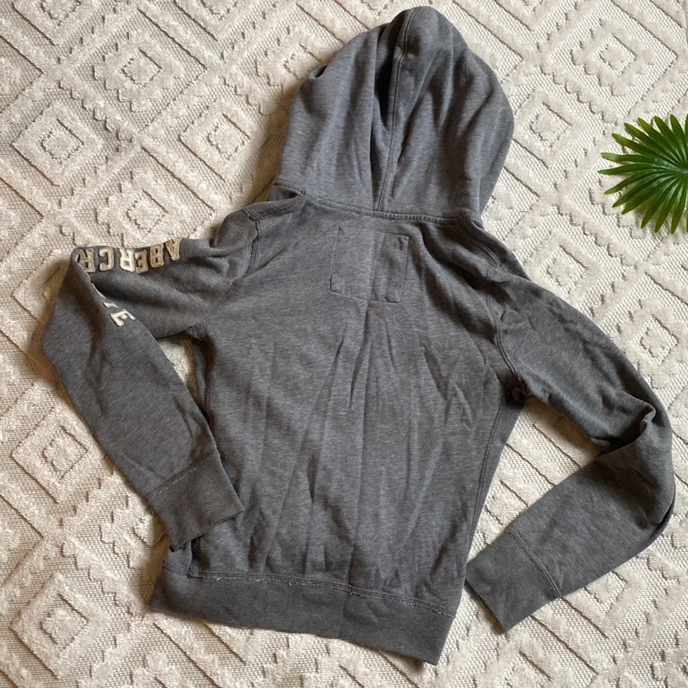 Grey Abercrombie & Fitch Zip-Up Hoodie - Picture 4 of 4